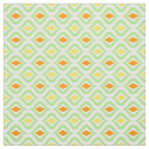 Orange Yellow Retro Chic Ikat Ogee Muster Stoff