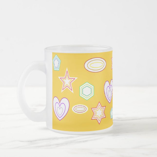 Orange-Yellow Shapes mug Mattglastasse (Links)