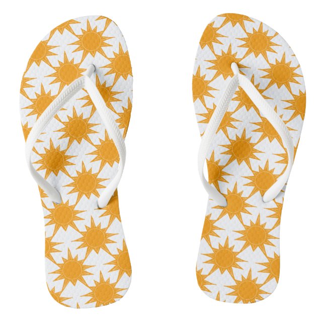 Orange Yellow Sunny Sun Flip Flops (Fußbett)