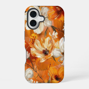 ORANGE YELLOW WHITE FALL ANEMONE POPPONE BLUME iPhone 16 HÜLLE