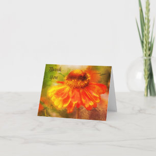 Orange Yellow Zinnia Blume Kunst Dankeskarte