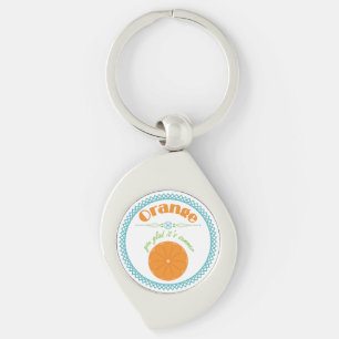 Orange You Glad Es ist Sommer mit blauer Grenze Schlüsselanhänger