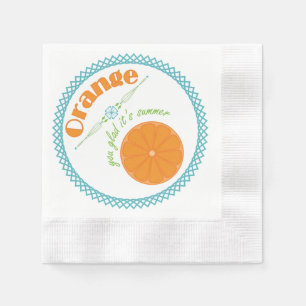 Orange You Glad Es ist Sommer mit blauer Grenze Serviette