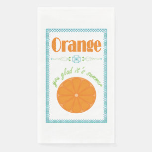 Orange You Glad Es ist Sommer mit blauer Grenze Serviette