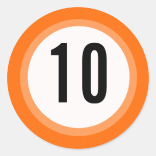 Orange Zahl-Aufkleber Runder Aufkleber