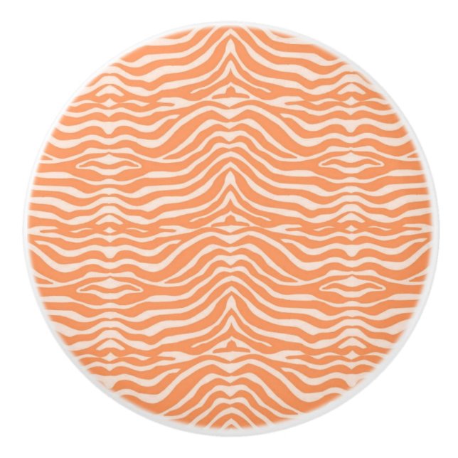 Orange Zebra Pattern Keramikknauf (Vorderseite)