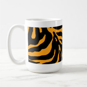 Orange Zebra Stripe Animal Print Tasse