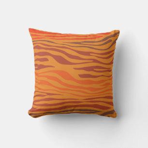 Orange Zebra Stripe Kissen