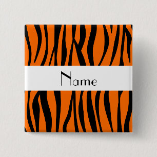 Orange Zebra stripes weißen Streifen Button