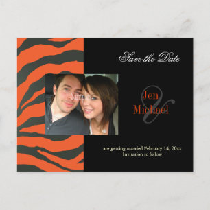 Orange Zebras - Foto Postkarten Save the Date
