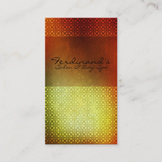 Orange zeitgenössischer Salon u. SP Visitenkarte (Vorderseite)