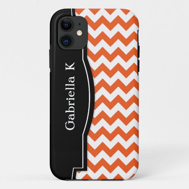 Orange Zickzack Black Frame iPhone 5 Gehäuse Case-Mate iPhone Hülle (Rückseite)