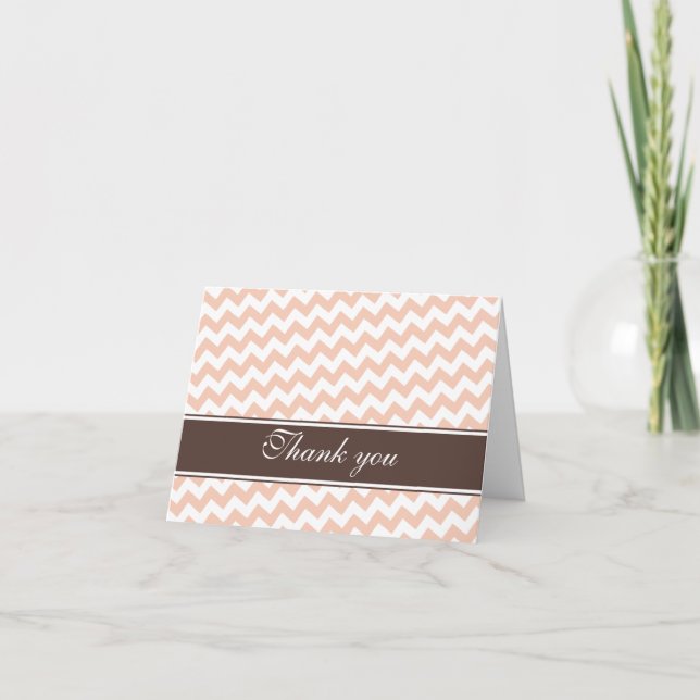Orange Zickzack Brown Strip custom Danke Cards (Vorderseite)