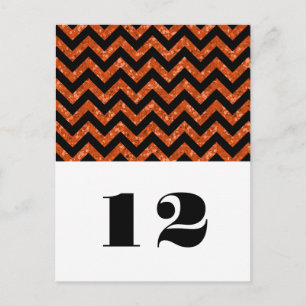 Orange Zickzack Glitzer Postkarte