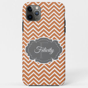 Orange Zickzack Personalisiert iPhone Case