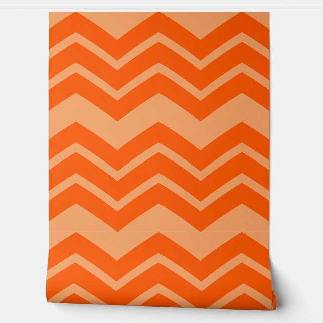 Orange Zigzag Zickzack Muster Tapete (Abrollen)