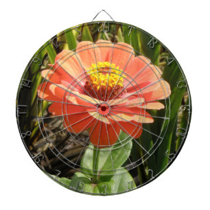 Orange Zinnia Blume Dart Board Dartscheibe