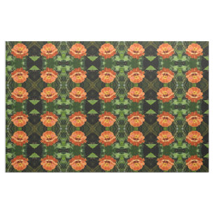 Orange Zinnia Gemustertes Gewebe Stoff