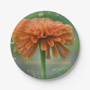 Orange Zinnia Jubiläumsplatte Pappteller