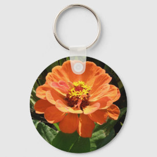 Orange Zinnia Schlüsselanhänger