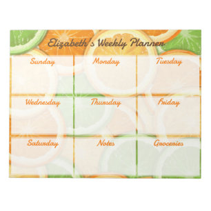 Orange-Zitrone-Lime-Wochenplaner Notizblock