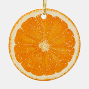 Orange Zitrusfruchtverzierung Keramikornament