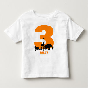 Orange Zoo Geburtstagsparty personalisiert Kleinkind T-shirt