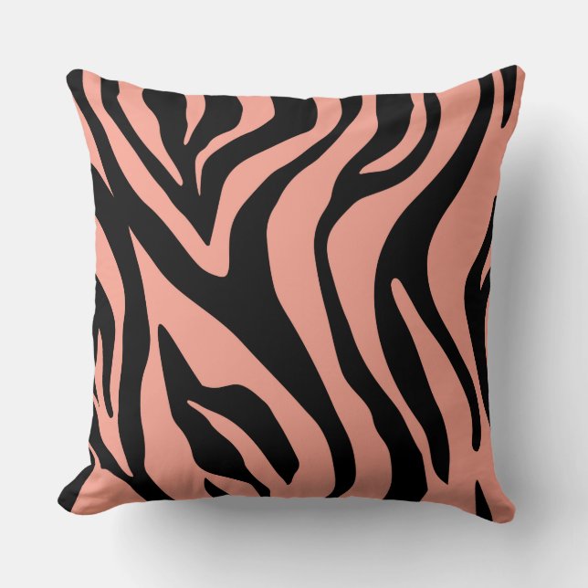 Orangeade/Tan Beige Tiger Reversible Kissen (Vorderseite)
