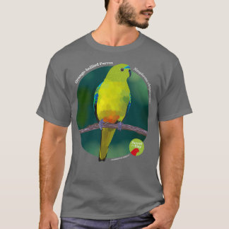Orangebellied Parrot Kleiner weißer Text für dunkl T-Shirt
