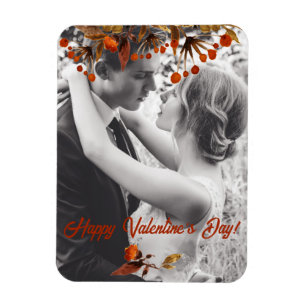 Orangebraune Blätter Valentinstag Fügen Sie Ihr ei Magnet