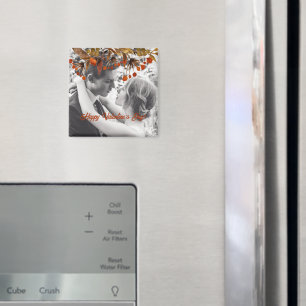 Orangebraune Blätter Valentinstag Fügen Sie Ihr ei Magnet