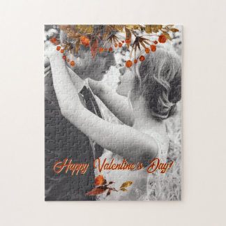 Orangebraune Blätter Valentinstag Fügen Sie Ihr ei Puzzle