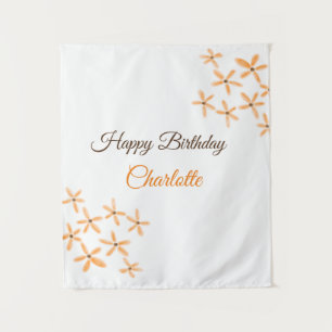 Orangebraune Blume Alles Gute zum Geburtstag Namen Wandteppich