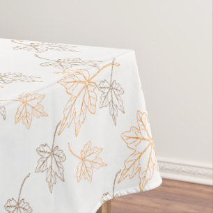 Orangebraune Vintage Herbstblätter Umrandungen Mus Tischdecke
