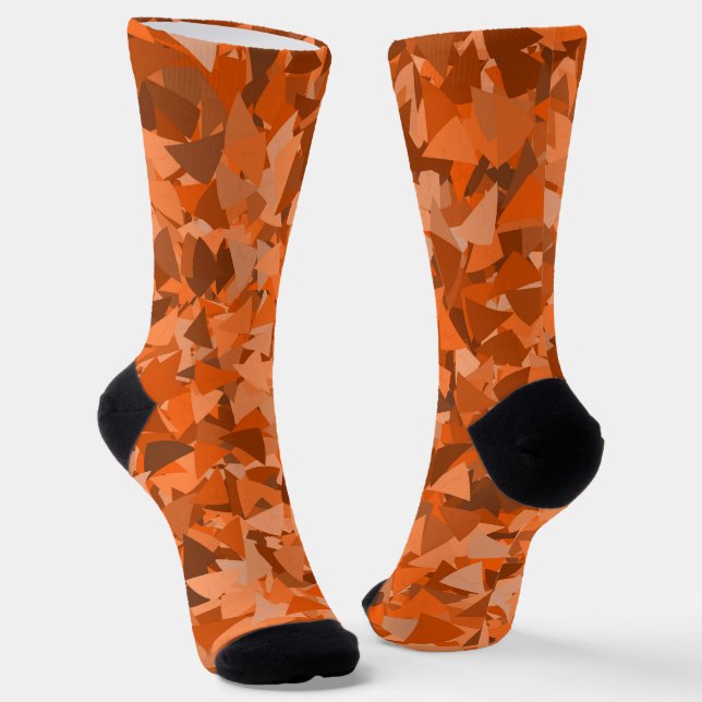 Orangebraunes Dreieckmuster Socken (Gewinkelt)