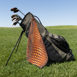OrangeBrown-Design, das wie ein Jute-Netzwinkel au Golfhandtuch