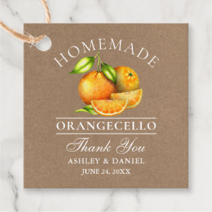 Orangecello Wedding Kraft Geschenkanhänger