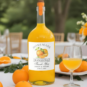 Orangecello Wedding Vielen Dank Alkoholflaschenetikett