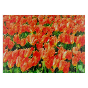 Orangefächer für Tulpen Schneidebrett