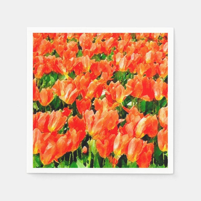 Orangefächer für Tulpen Serviette (Vorderseite)