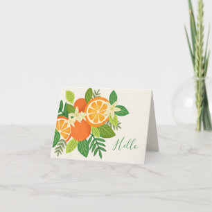 Orangefaltete Blüten Personalisierte Notizkarte