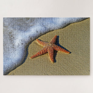 Orangefangene Seesterne am Strand Puzzle