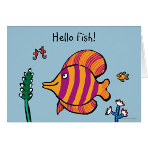 Orangefangene und Lila tropische Fische mit Seepfe