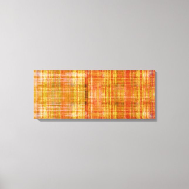 Orangefarbene, Abstrakt gestrichene Leinwände Leinwanddruck (Vorderseite)