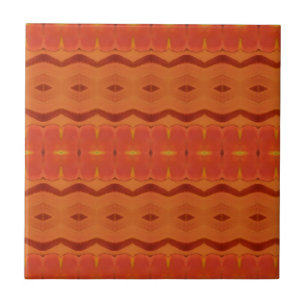 Orangefarbene Aprikosenfeuer, geometrische Kunstde Fliese