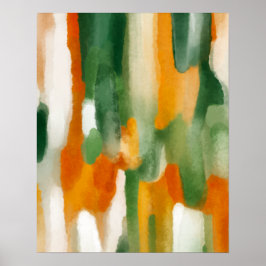 Orangefarbene Aquarellbilder Poster