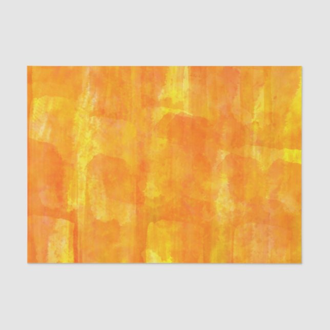 Orangefarbene Aquarelldrucke Seidenpapier (Vorderseite)