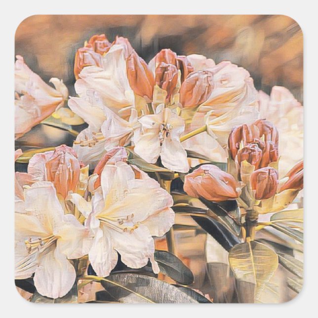 Orangefarbene Azeenblüte Quadratischer Aufkleber (Vorderseite)
