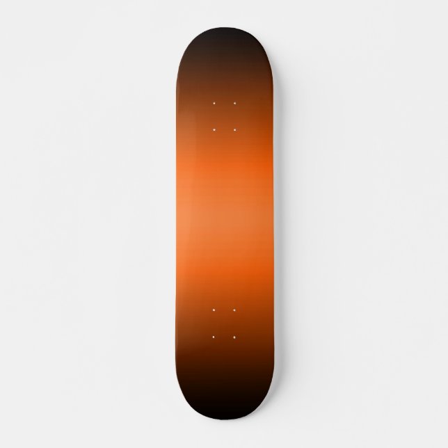Orangefarbene bis schwarze Skateboard (Vorne)