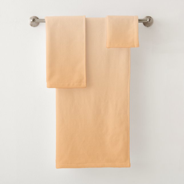 Orangefarbene bis weiße glänzende Farben Badhandtuch Set (Insitu)